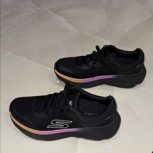Skechers Women's Black Athletic Shoes with Colorful Gradient